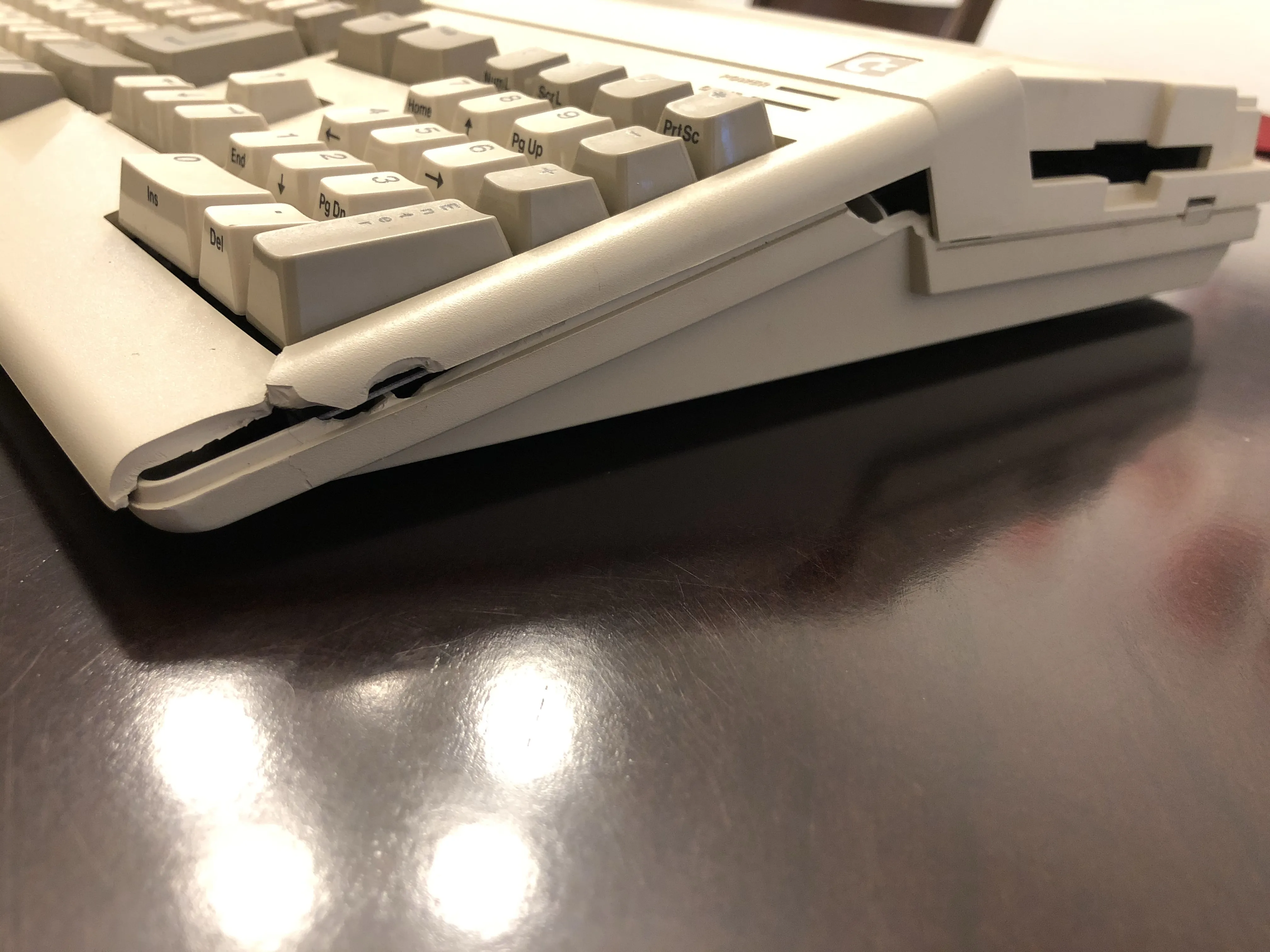 Broken bottom corner